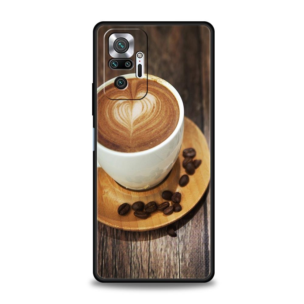 Fashion Coffee Wine Cup Phone Case For Xiaomi Redmi Note 10 11 9 8 Pro 10S 9S 7 8T 9T 9A 8A 9C K40 Gaming 11T 5G Soft Back Cover