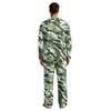 Men's Long Sleeve Pajama Set with Button Crotch and Elastic Drawstring Waist Pants for Home Loungewear