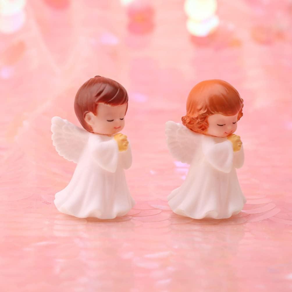 4Pcs Praying Angels Figurines, 2.55 inch Praying Angel Mini Plastic Angel Figurines for Garden Statue Home Decoration