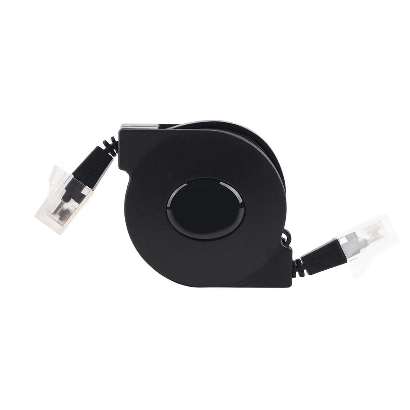 

1pc New Adjustable Retractable CAT6 RJ45 Lan Network Cable Cord Black (1m)