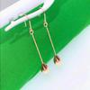 Simple 585 Purple Gold Shiny Drop Shaped Long Dangle Earring for Women Plated 14K Rose Gold Plated Classic Party Jewelry Gift