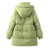 Women's Autumn and Winter Coat Solid Color Hooded Loose Thickened Windproof Mid-length Women's Jacket 5 Colors
