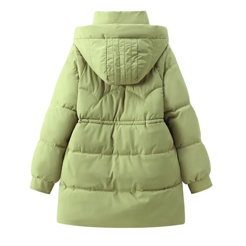 Women's Autumn and Winter Coat Solid Color Hooded Loose Thickened Windproof Mid-length Women's Jacket 5 Colors