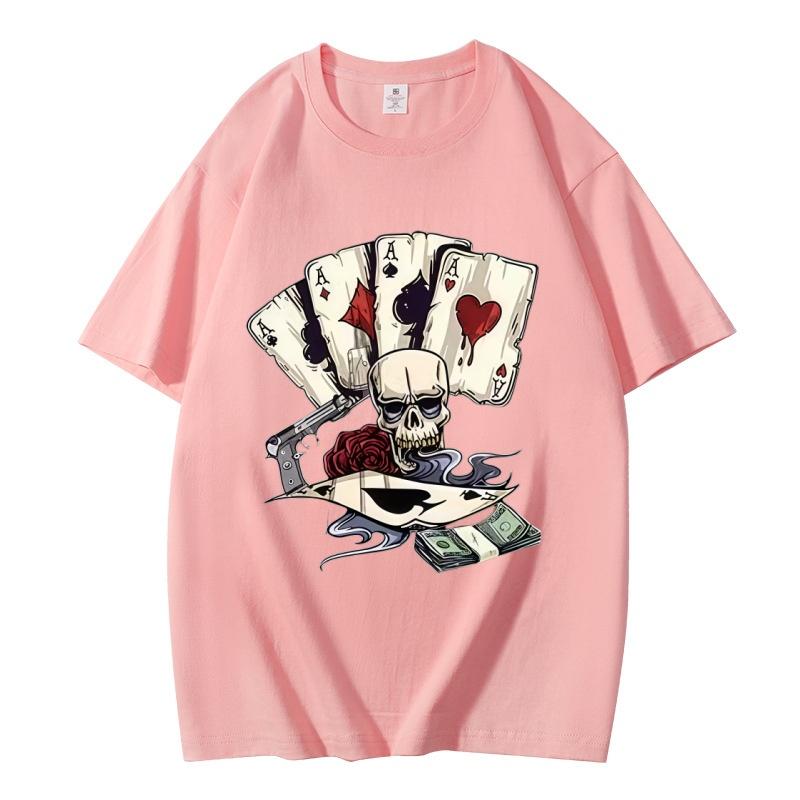 Unisexs Tshirt made of 100 cotton summer roundneck highquality Tshirt loose roundneck Tshirt Unisexs shortsleeved shirt S