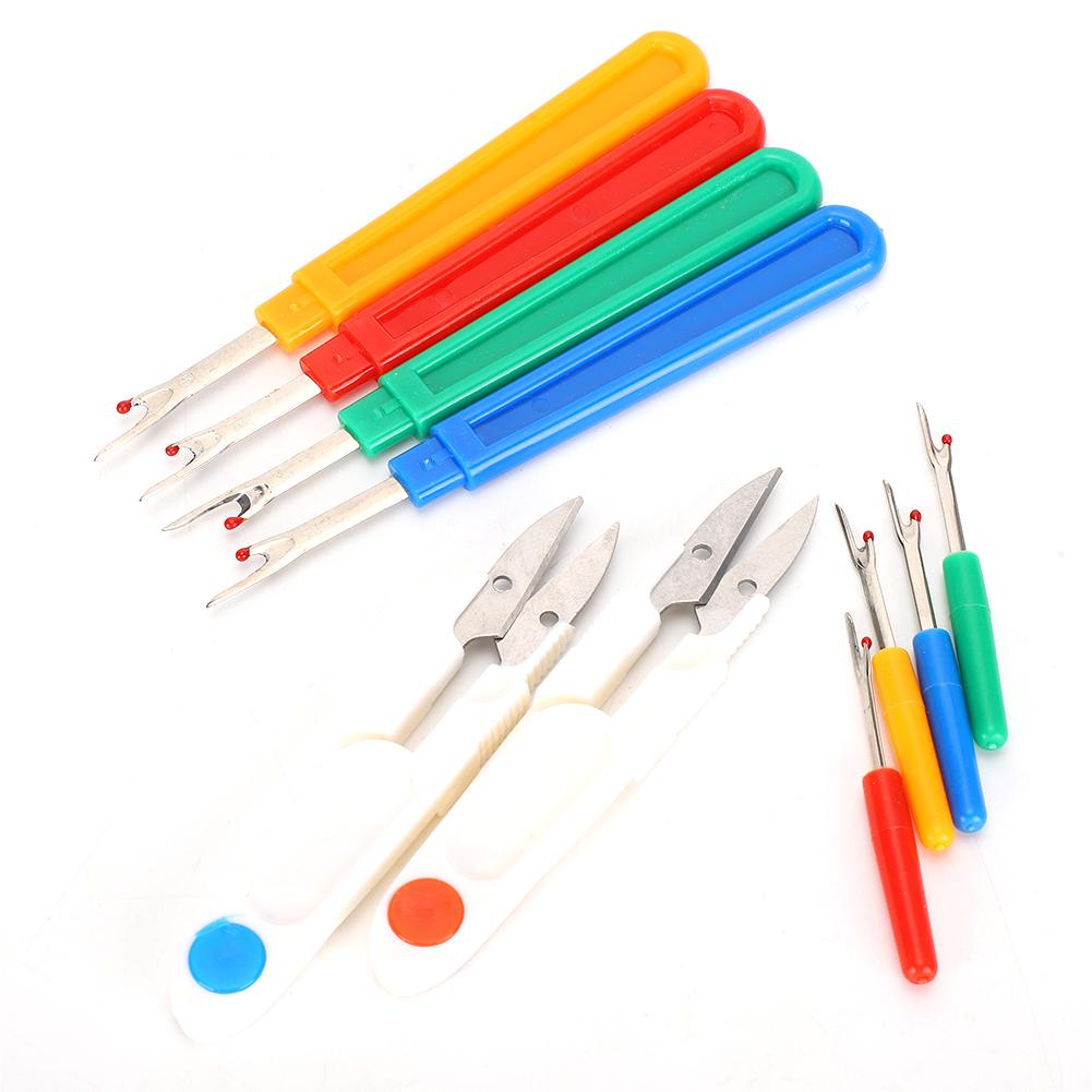 1 Set Unelte de Cusut Colorate Foarfece de Cusut Tăietor de Fir de Ață Desfăcătoare de Cusături cu Mânere de Plastic
