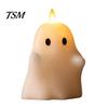 Stacked Pumpkin Lantern Halloween Flameless Fake Candle, Battery Operated Pumpkin/Ghost Candle Light, Fireplace Light LED Flickering Pillar for Dinner