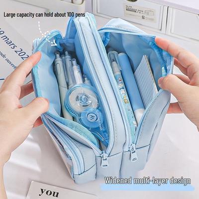 Transparent High-Capacity Multi-Functional Pencil Case for Students