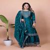 Dark Teal Embroidered Sharara Suit with Dupatta