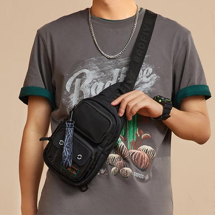 New LiNing Badfive Polyamide Sling Bag Regular Unisex Pure Black ABDS363-1