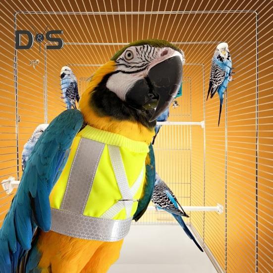 Bird Flight Harness Vest Parrot Suit with Leash Reflective Vest Bird Clothes for Cockatiels Conures Budgies Parrot Flying Training Clothes Leash Set