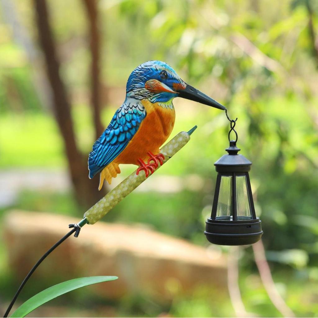 Solar Garden Statues Solar Powered Kingfisher Light Pathway Waterproof Lantern for Garden Yard Patio Backyard Porch Lawn Walkway