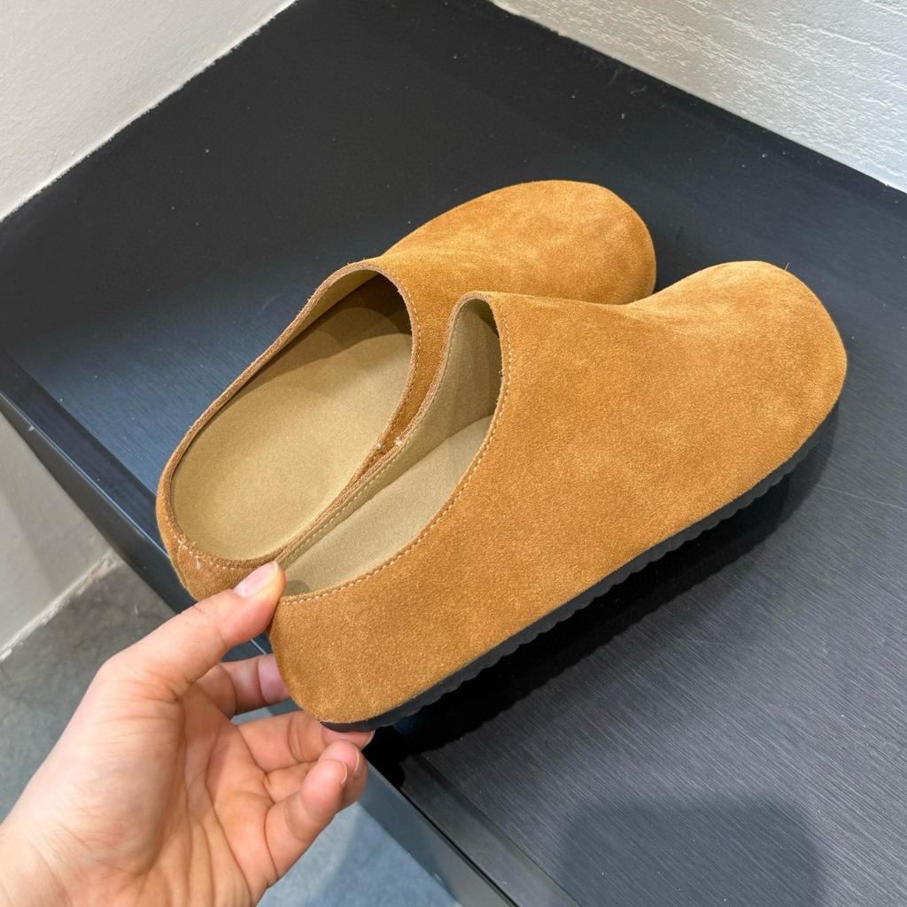 Korean version of bag head slippers women's inner 2025 new spring and autumn fashion thick bottom matte Piboken half slippers