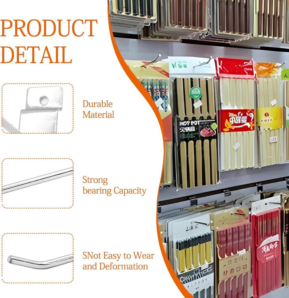 Supermarket Shelf Channel Hook Display Accessories Single Wire Hook Slot Panel Hooks Metal Display Hooks for Merchandising