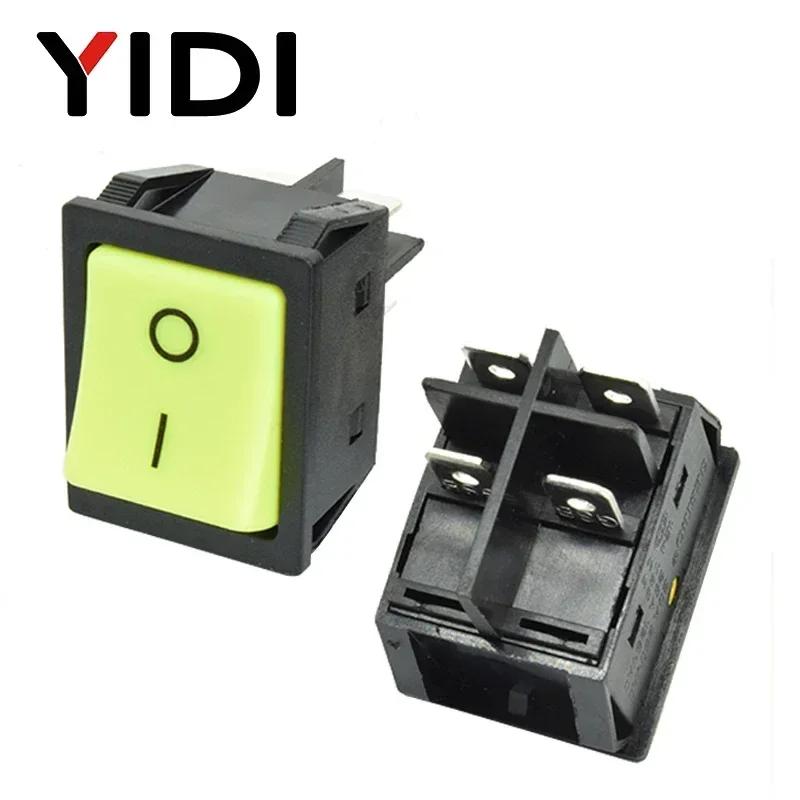 Heavy Duty KCD4-201 Rocker Switch no light 30A 250VAC ON OFF DPDT Switch Double pole single throw Green Yellow Black Switch