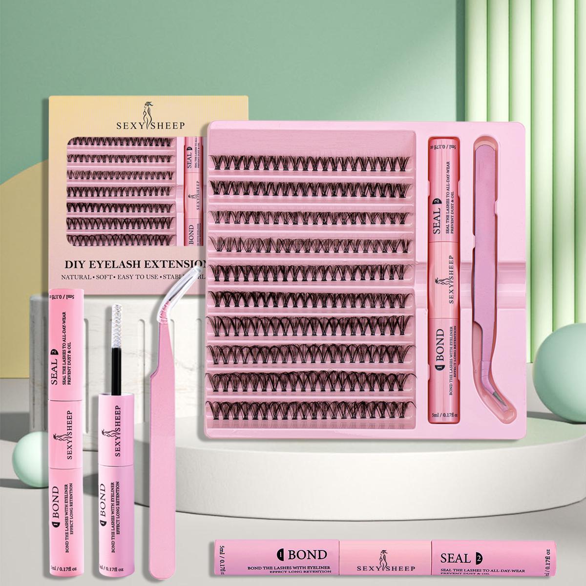 

Пучки ресниц 9-16 мм Микс DIY Набор для наращивания ресниц с фиксатором и герметиком для приклеивания ресниц Инструменты для макияжа 30D