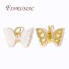 18K Gold Plated Charms For Jewelry Findings,Inlaid Crystal Butterfly Pendants For Necklace Making DIY Earrings Accessories
