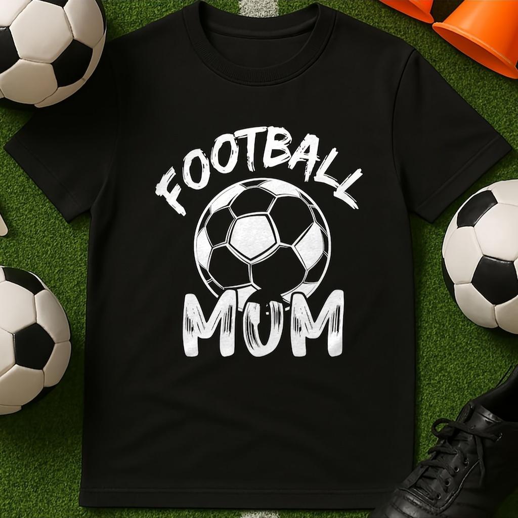 Football Mom Graphic TShirt Breathable Soft Cotton Tee Daily Wear Soccer Parent Gift