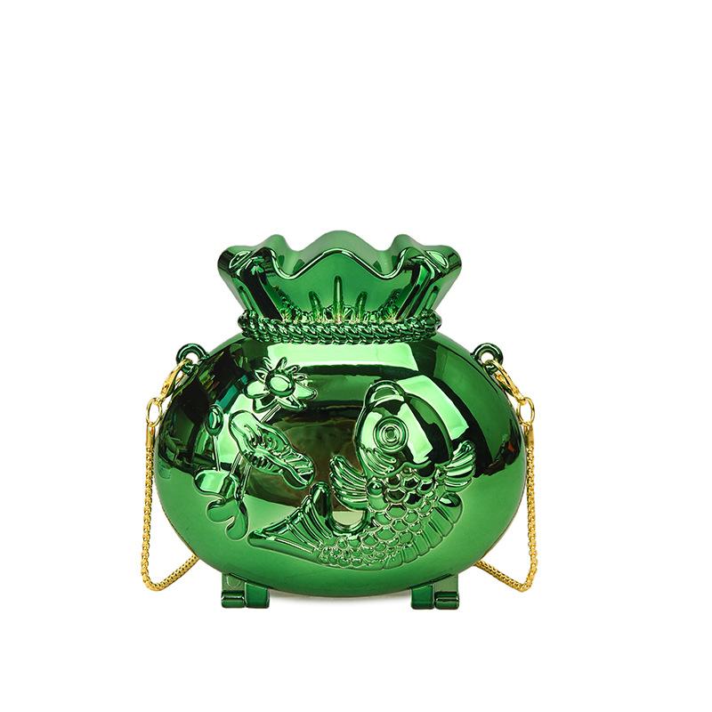 Fashion Fortune Bag Acrylic Money Bag Mini Crossbody Chain Koi Carp Design Chic Wealth Attracting Symbol Handbag