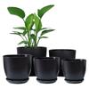 Elegant Black Plant Pot with Effective Drainage System for Home and Office Use Aesthetic Flowerpot
