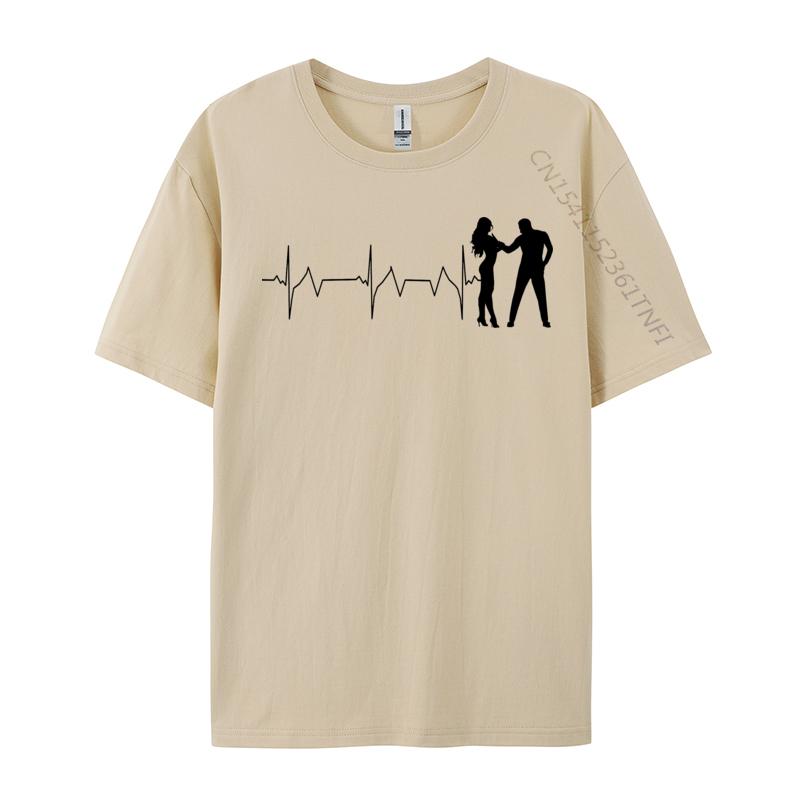 Heart Beat Tshirts For Unisex Custom Thanksgiving Day Tops T Shirt Family Clothing Shirt Round Neck Pure Cotton