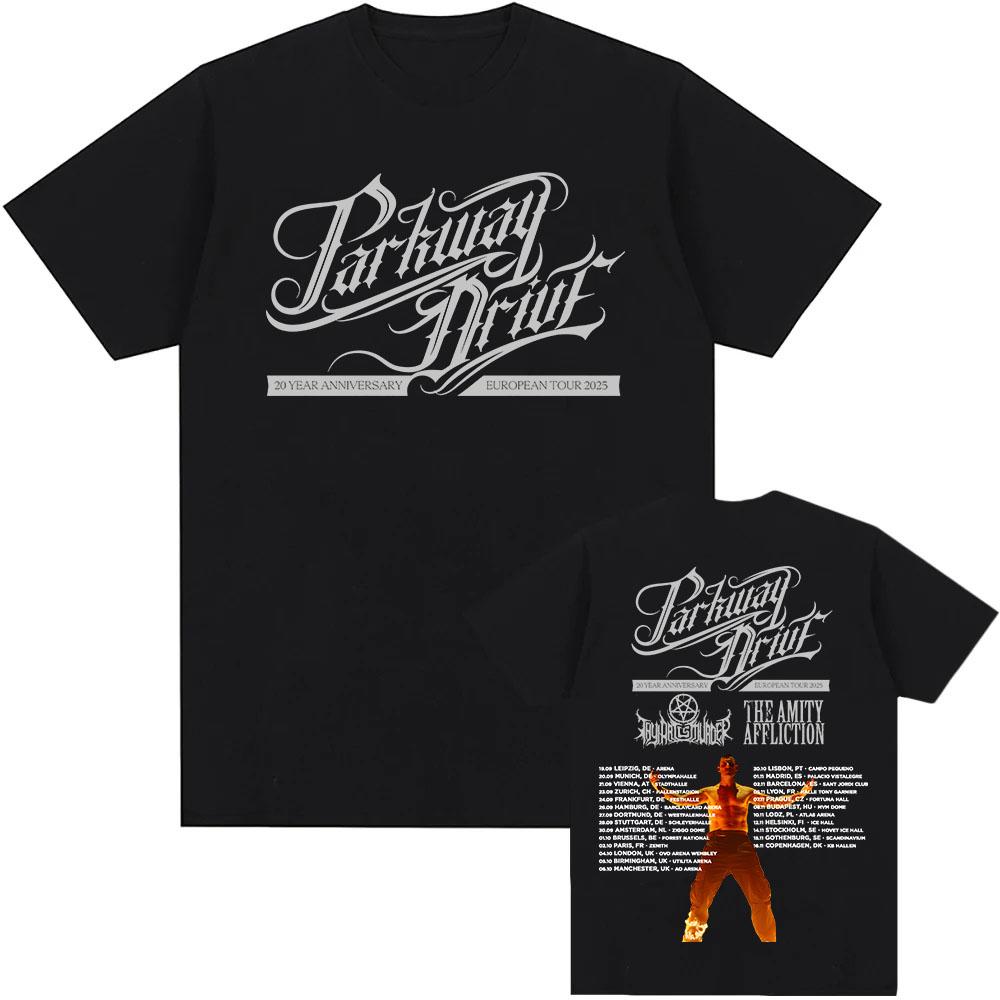 Parkway Drive 20 Year Anniversary European Tour 2025 T-shirt Cotton Short Sleeve Fashion Men Tshirts Unisex Streetwear Print Tee