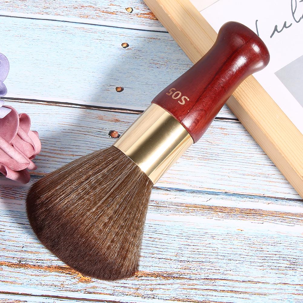 Neck Duster Brush Cleaning Hair Shaving Brushes Styling Salon Tool with Wooden Handle