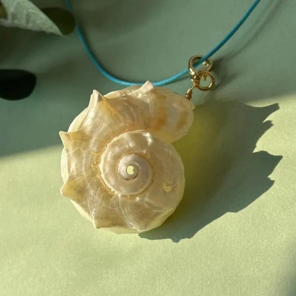 Conch Pendant Collarbone Necklace Crafted Of Shell and Cord Portable Jewelry for Women Beach Styles Accessory