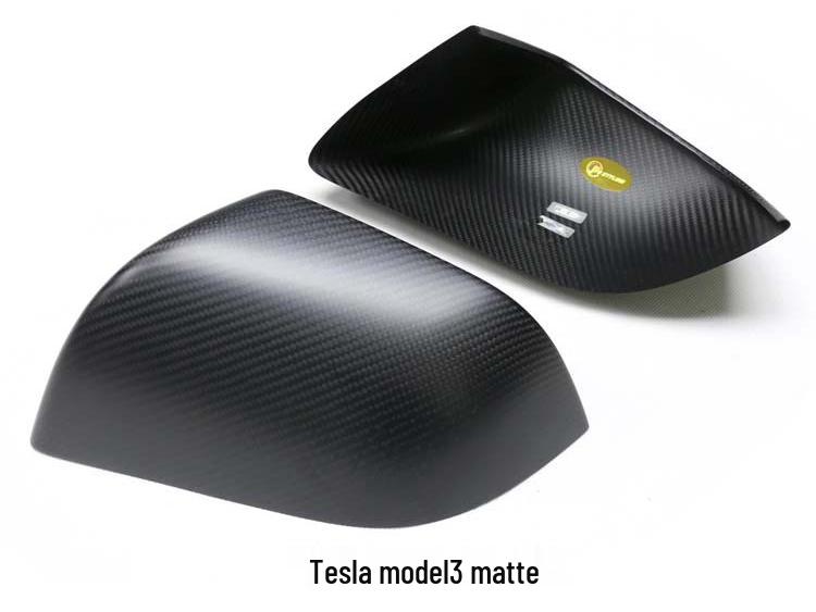 High-Demand Dry Carbon Fiber Rearview Mirror Cover for Tesla Model 3/Y/S/X - Stick-On Type