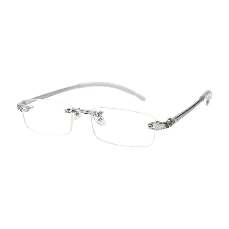 Vintage Rimless Finished Myopia Glasses Ultralight Soft Men Women Ultralight Resin Nearsighted Eyeglasses Diopters 100~400