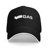 GAS Marke Logo Schwarze Baseballkappe mit Weißem Rand und Kräftigem Front-Stickdesign für Urbanen Streetwear-Stil