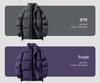 Men's Trendy Winter Down Coat: Loose, Thick Cotton-Padded Stand-Up Collar Jacket, Solid Color, Versatile Outerwear for Couples