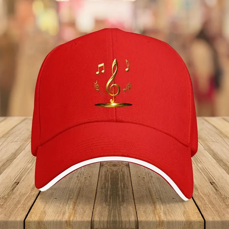 Music Lover Gift Woven Fabric1pc Music Note  Treble Clef Baseball Cap  Adjustable Snapback Lightweight Outdoor Sports Hat