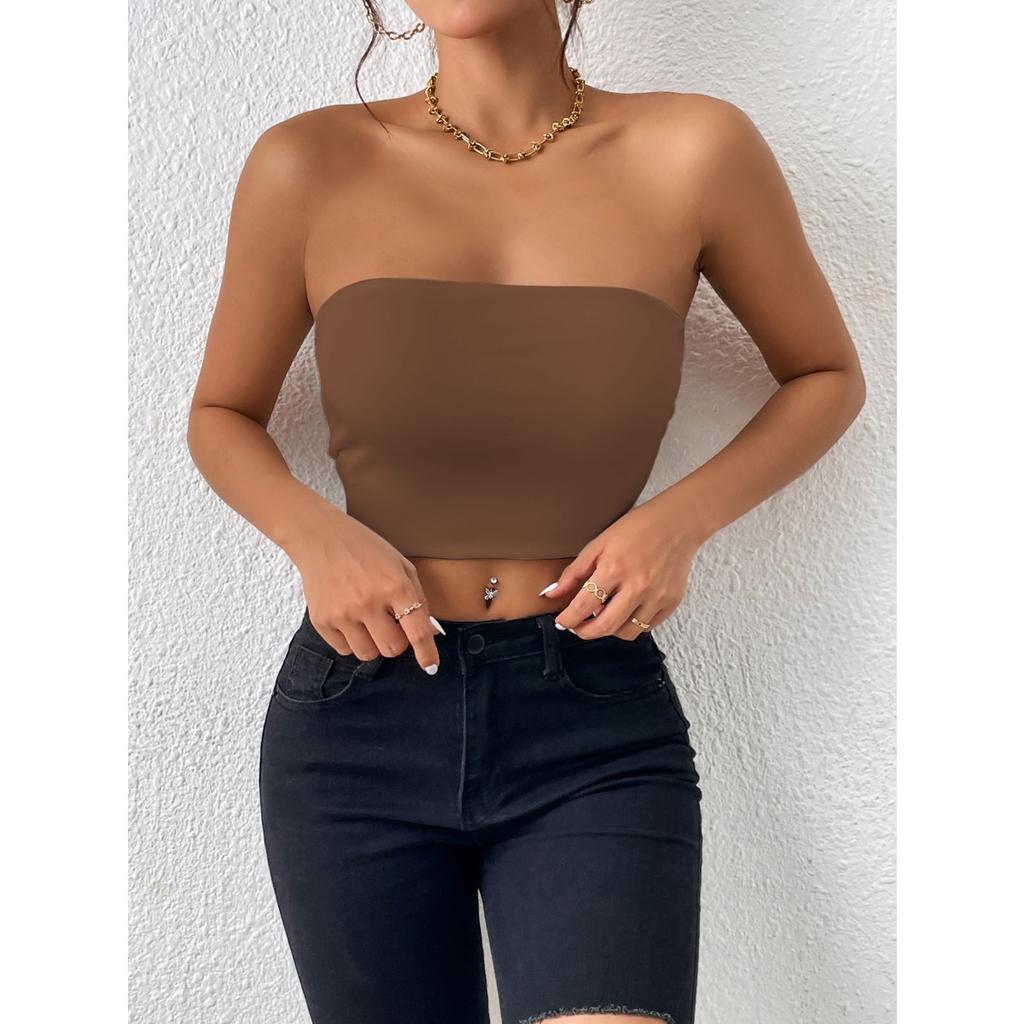 Damen Einfarbiger Alltäglicher Casual BH, Stoßfester und Anti-Hänge-BH, Ohne Stahlbügel, Damen Brustwickel, Geeignet zum Tragen zu jeder Jahreszeit