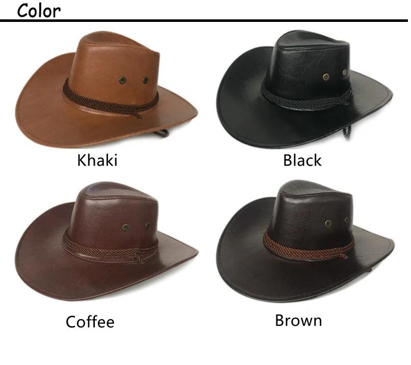 Pánský kovbojský klobouk s vintage filcem a širokým kbelíkem, umělá kůže, pro oblečení, doplňky, dekorace, potřeby