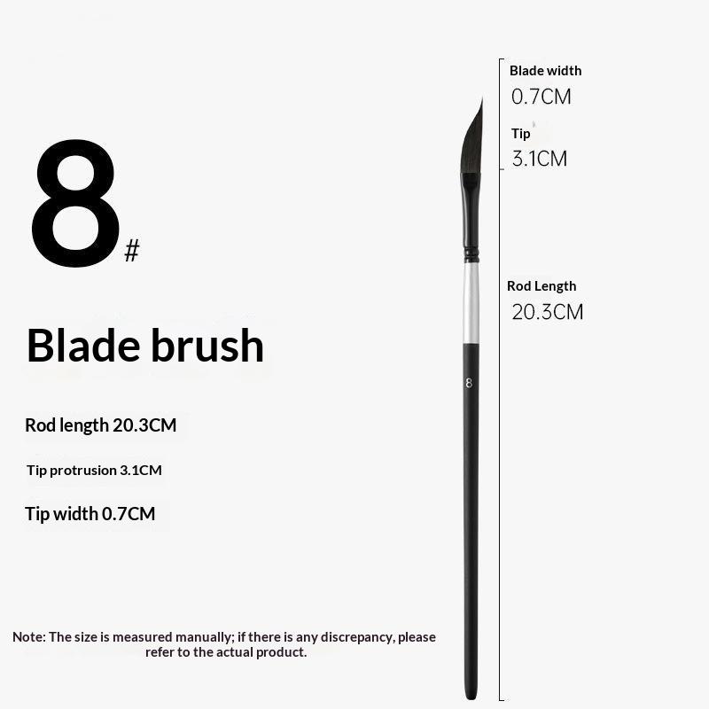 1/4Pcs Hand-Painted Art Drawing Brush Pull Wire Paint Brush Gouache Nylon Hair Knife-Shaped Watercolor Pens Water Painting Pen