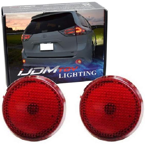 Red Lens 21-SMD LED Bumper Reflectors For Scion xB iQ Toyota Sienna Corolla