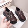 Mädchen Lederschuhe Prinzessinnenschuhe 2025 Frühling neue Kinderschuhe schwarz kleines Mädchen Einzelne Schuhe Britischer Stil Slipper