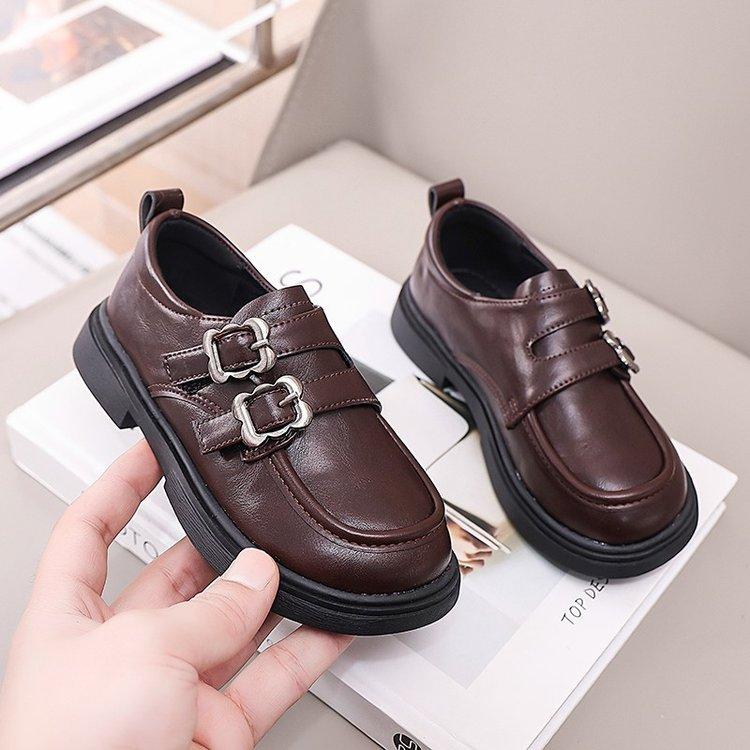 Mädchen Lederschuhe Prinzessinnenschuhe 2025 Frühling neue Kinderschuhe schwarz kleines Mädchen Einzelne Schuhe Britischer Stil Slipper
