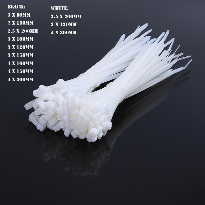 50/100pcs Self Locking Plastic Nylon Cable Tie  Black Cable Tie Fastening Ring Self-Locking Industrial Cable Tie Cable Tie Set