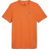 Solid Color Logo Crew Neck Short Sleeve T-Shirt Men Tops Orange 675977-20