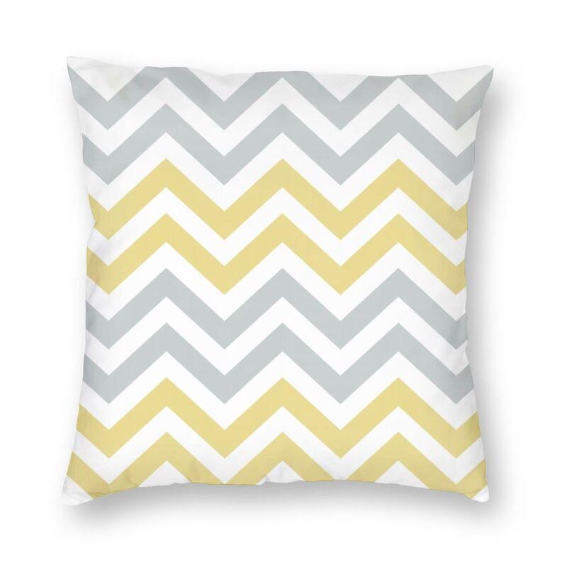 Abstract Gray Red Swirls Modern Pillow Cover Home Decorative Geometric Pattern Car Cushion Triangles Black White And Yellow