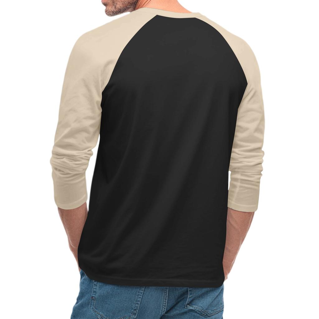Men's Round Neck Contrast Color Raglan Three-quarter Sleeve Top T-shirt
