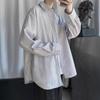 Japanese blue and white striped long-sleeved shirt men's new summer casual white shirt high-end jacket