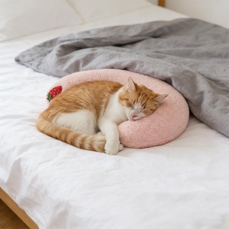 Pack of 4 NonSlip Bottom Pet Pillow for Safety During Kitten Activity and Lounging Cushion Bed Pillow for Small Cats