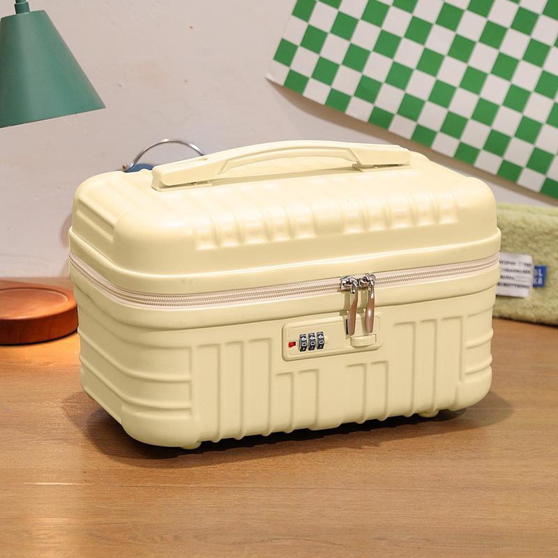 Retro Large-Capacity Makeup Bag and 18-Inch Carry-On Suitcase Combo