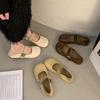 Retro vielseitige Mary Jane kleine Lederschuhe Damen 2025 Frühling und Sommer neu weicher flacher Boden flacher Mund einzelne Schuhe Doudou Schuhe Abend