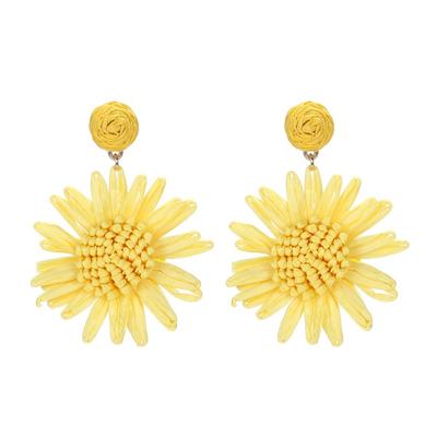 Dámske náušnice Chrysanthemum Visacie Prehnané Bohemské Visacie Náušnice Náušnice z Raffia Vrkoča