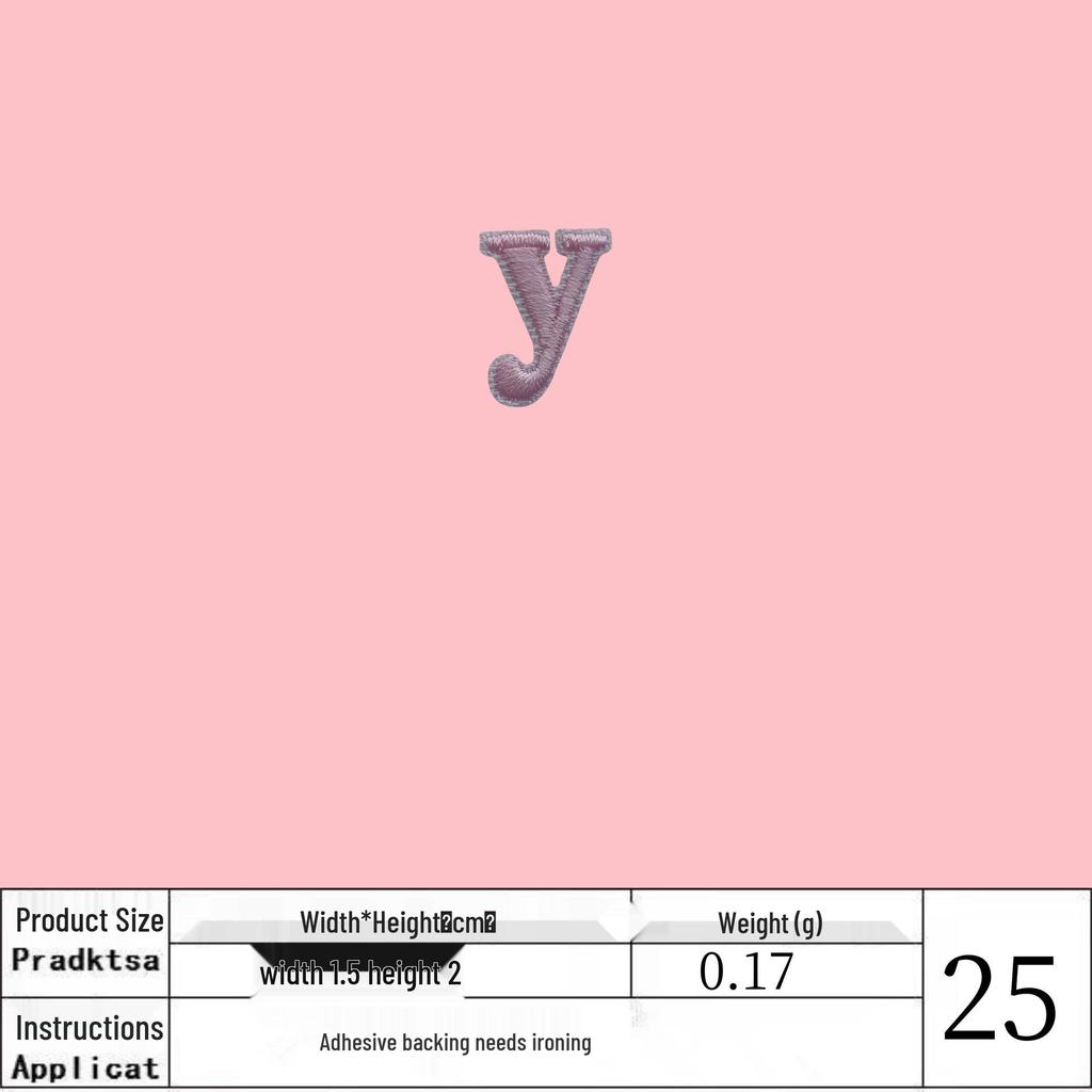 Pink English Letter Iron-on Embroidery Cloth Patch for Clothing