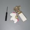 Instant Wealth Leather Keychain with Cartoon Pony Pendant for Couples – Trendy Bag and Car Accessory