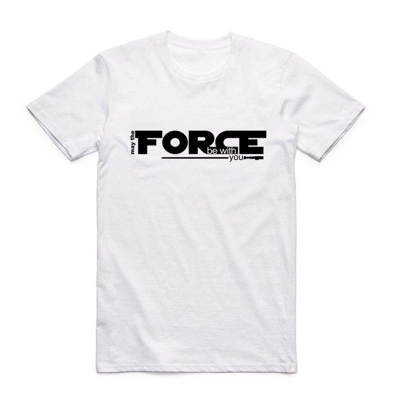 

2019 Мужская и Женская Футболка Модная Летняя Повседневная Унисекс с Круглым Вырезом и Коротким Рукавом Да Пребудет с Тобой Сила Футболка для Фанатов Фильмов HCP969 4XL